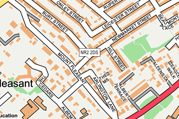 NR2 2DS map - OS OpenMap – Local (Ordnance Survey)