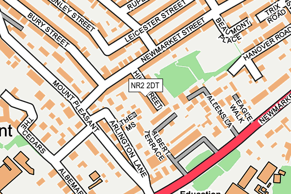 NR2 2DT map - OS OpenMap – Local (Ordnance Survey)
