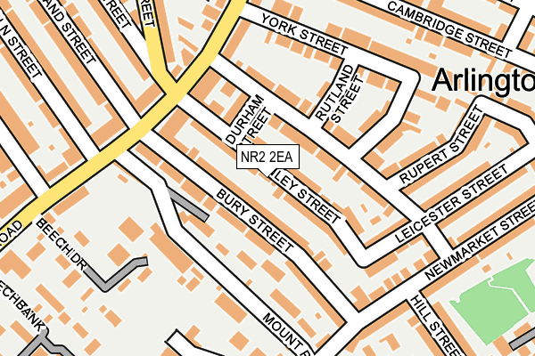 NR2 2EA map - OS OpenMap – Local (Ordnance Survey)