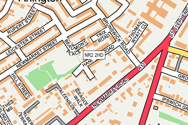NR2 2HD map - OS OpenMap – Local (Ordnance Survey)