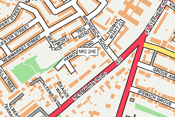 NR2 2HE map - OS OpenMap – Local (Ordnance Survey)