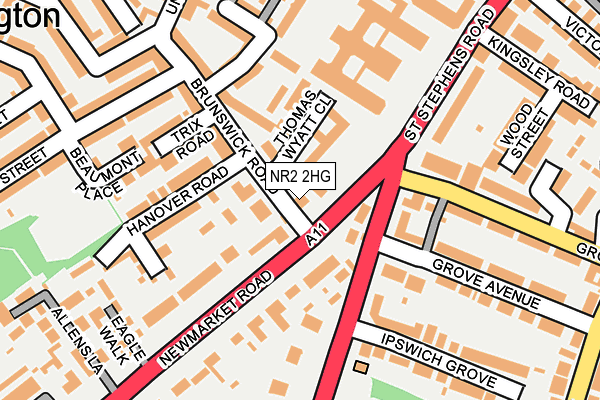 NR2 2HG map - OS OpenMap – Local (Ordnance Survey)