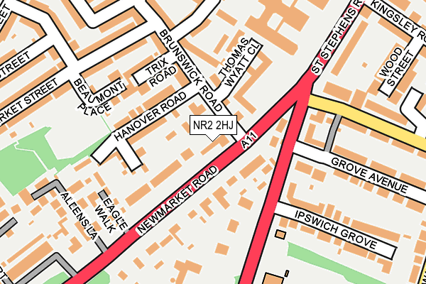 NR2 2HJ map - OS OpenMap – Local (Ordnance Survey)