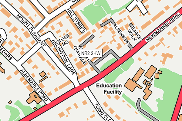 NR2 2HW map - OS OpenMap – Local (Ordnance Survey)