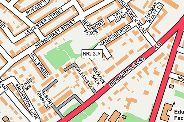 NR2 2JA map - OS OpenMap – Local (Ordnance Survey)