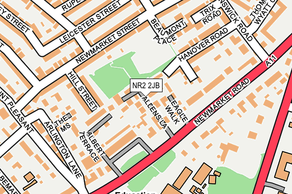 NR2 2JB map - OS OpenMap – Local (Ordnance Survey)