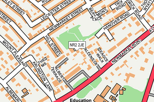 NR2 2JE map - OS OpenMap – Local (Ordnance Survey)