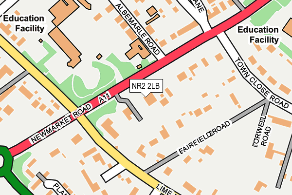 NR2 2LB map - OS OpenMap – Local (Ordnance Survey)