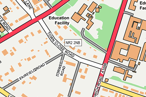 NR2 2NB map - OS OpenMap – Local (Ordnance Survey)