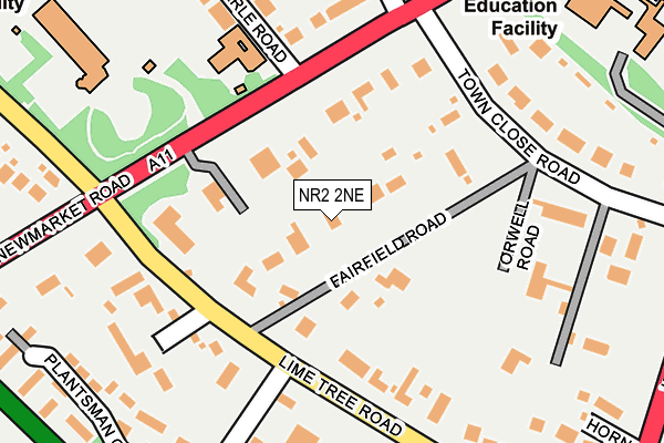 NR2 2NE map - OS OpenMap – Local (Ordnance Survey)
