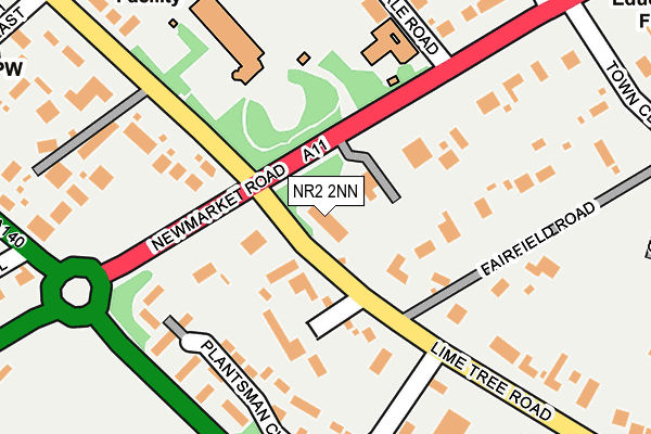 NR2 2NN map - OS OpenMap – Local (Ordnance Survey)