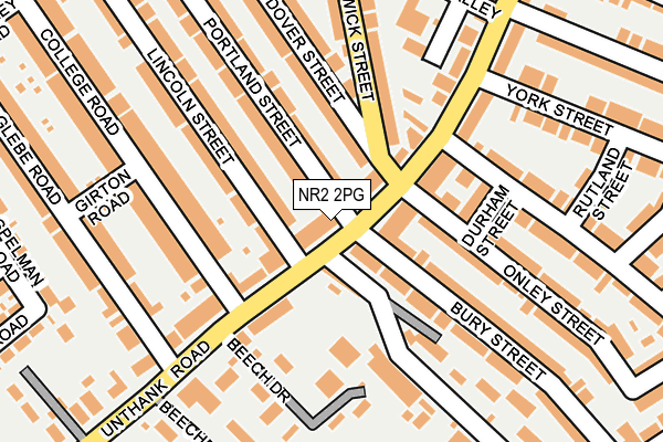 NR2 2PG map - OS OpenMap – Local (Ordnance Survey)