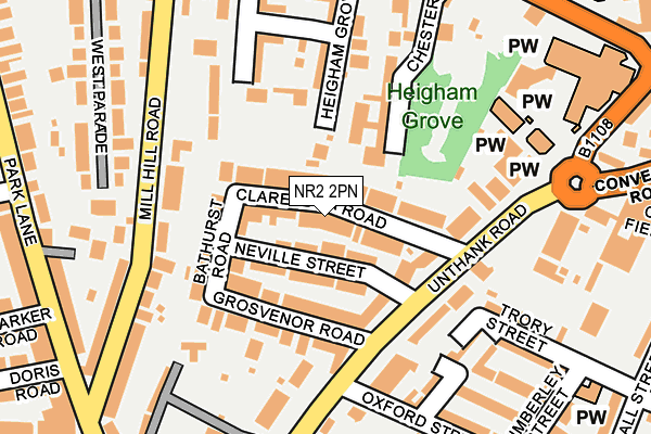 NR2 2PN map - OS OpenMap – Local (Ordnance Survey)
