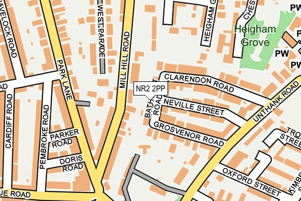NR2 2PP map - OS OpenMap – Local (Ordnance Survey)