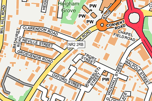 NR2 2RB map - OS OpenMap – Local (Ordnance Survey)