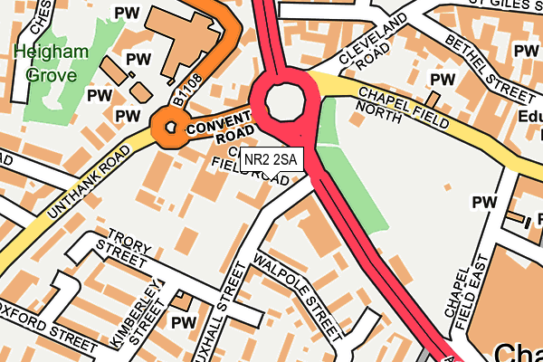NR2 2SA map - OS OpenMap – Local (Ordnance Survey)