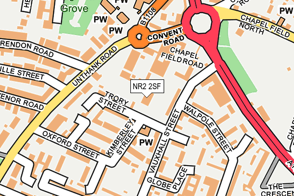 NR2 2SF map - OS OpenMap – Local (Ordnance Survey)