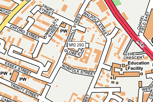 NR2 2SG map - OS OpenMap – Local (Ordnance Survey)