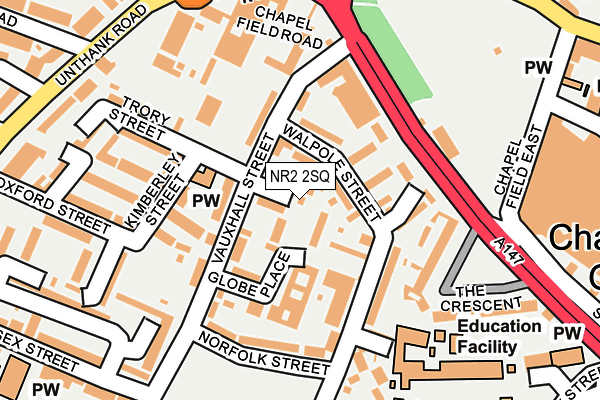 NR2 2SQ map - OS OpenMap – Local (Ordnance Survey)