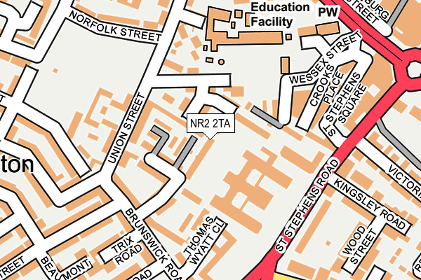 NR2 2TA map - OS OpenMap – Local (Ordnance Survey)