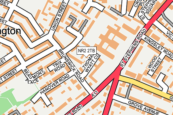 NR2 2TB map - OS OpenMap – Local (Ordnance Survey)
