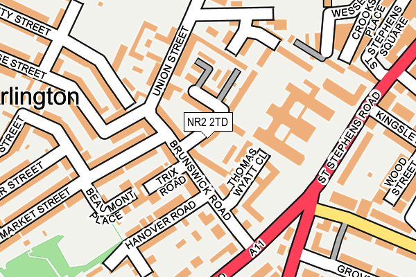 NR2 2TD map - OS OpenMap – Local (Ordnance Survey)