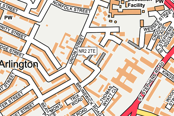 NR2 2TE map - OS OpenMap – Local (Ordnance Survey)