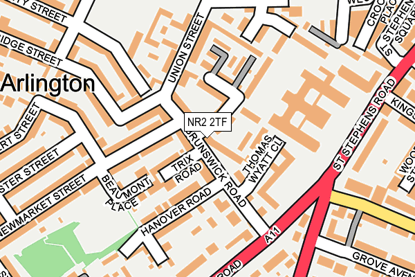 NR2 2TF map - OS OpenMap – Local (Ordnance Survey)