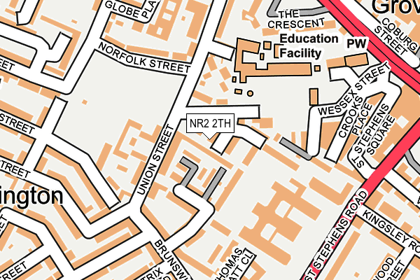 NR2 2TH map - OS OpenMap – Local (Ordnance Survey)