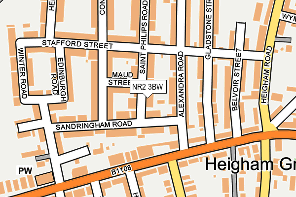 NR2 3BW map - OS OpenMap – Local (Ordnance Survey)
