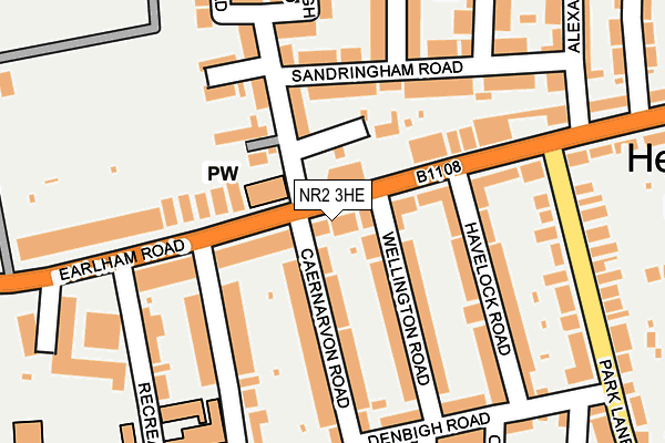 NR2 3HE map - OS OpenMap – Local (Ordnance Survey)