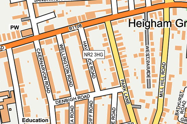 NR2 3HG map - OS OpenMap – Local (Ordnance Survey)