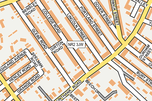 NR2 3JW map - OS OpenMap – Local (Ordnance Survey)