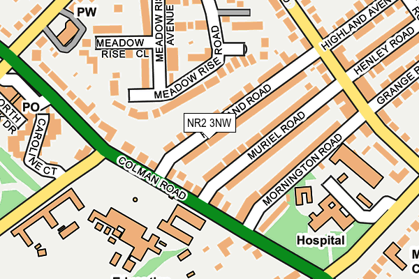 NR2 3NW map - OS OpenMap – Local (Ordnance Survey)