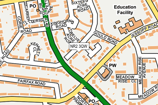 NR2 3QW map - OS OpenMap – Local (Ordnance Survey)