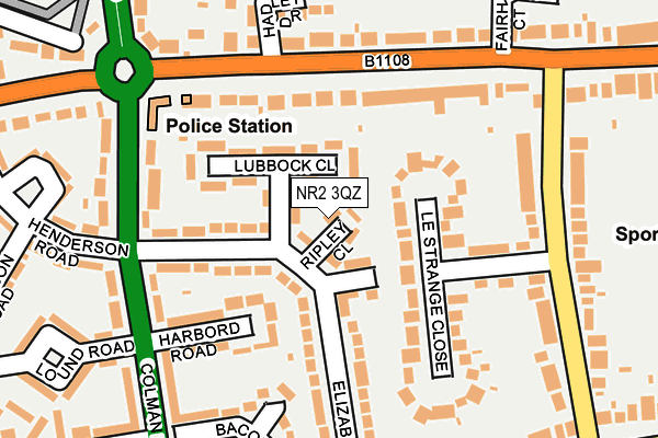 NR2 3QZ map - OS OpenMap – Local (Ordnance Survey)