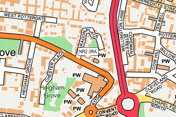 NR2 3RA map - OS OpenMap – Local (Ordnance Survey)