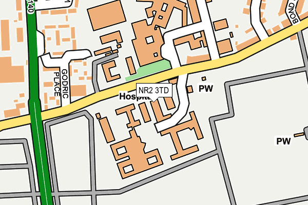 NR2 3TD map - OS OpenMap – Local (Ordnance Survey)