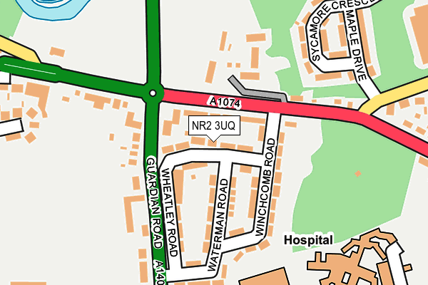 NR2 3UQ map - OS OpenMap – Local (Ordnance Survey)