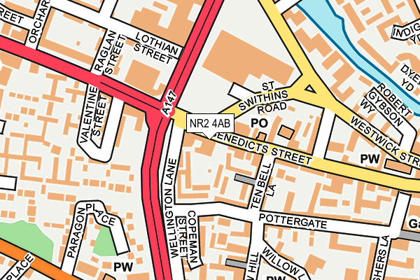 NR2 4AB map - OS OpenMap – Local (Ordnance Survey)