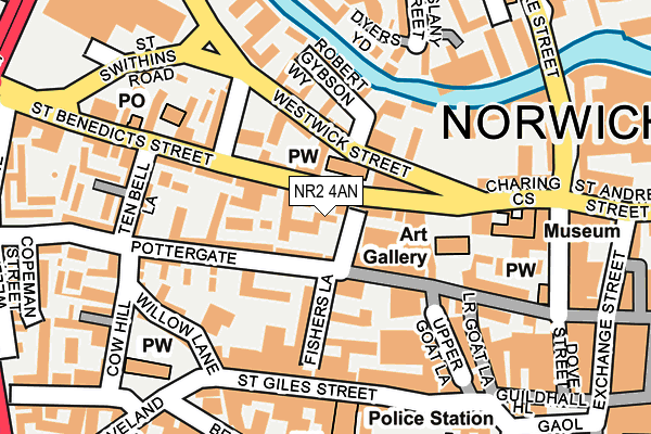 NR2 4AN map - OS OpenMap – Local (Ordnance Survey)