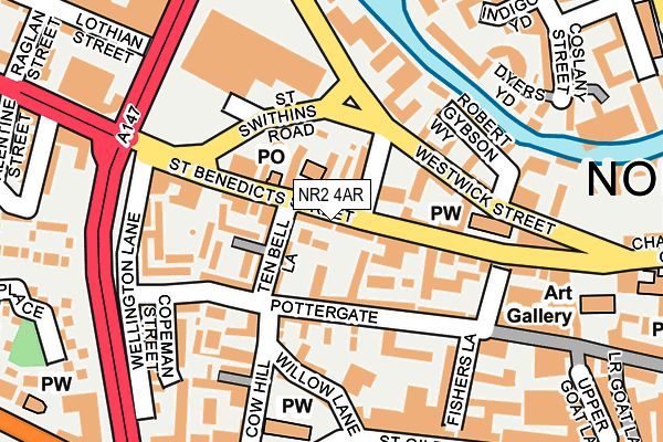 NR2 4AR map - OS OpenMap – Local (Ordnance Survey)