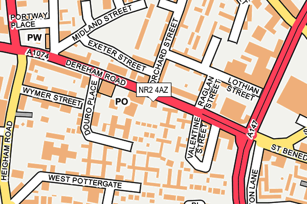 NR2 4AZ map - OS OpenMap – Local (Ordnance Survey)