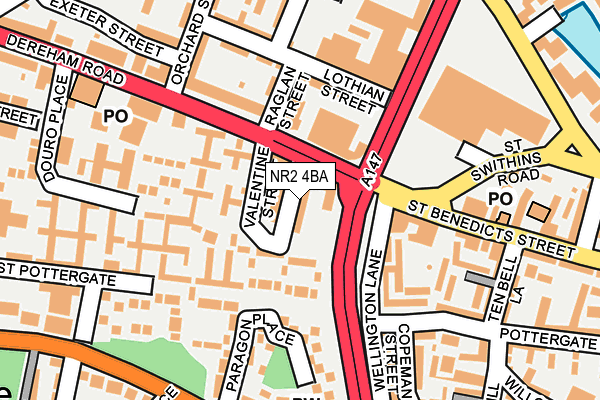 NR2 4BA map - OS OpenMap – Local (Ordnance Survey)