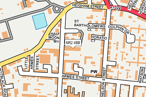 NR2 4BB map - OS OpenMap – Local (Ordnance Survey)