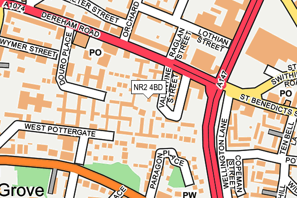 NR2 4BD map - OS OpenMap – Local (Ordnance Survey)