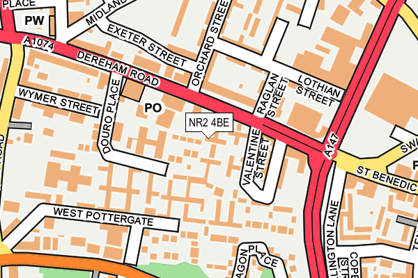 NR2 4BE map - OS OpenMap – Local (Ordnance Survey)