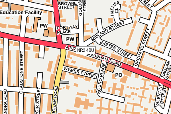 NR2 4BU map - OS OpenMap – Local (Ordnance Survey)