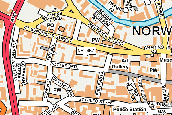 NR2 4BZ map - OS OpenMap – Local (Ordnance Survey)