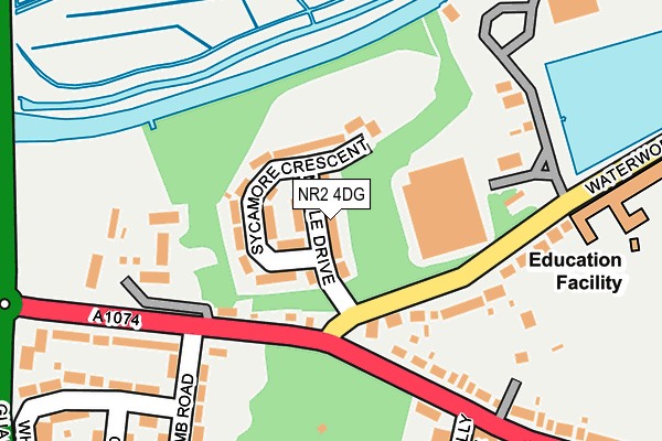 NR2 4DG map - OS OpenMap – Local (Ordnance Survey)